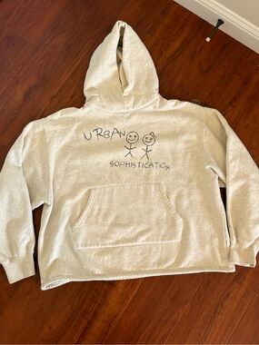 Beige "Urban Sophistication" Graphic Hoodie